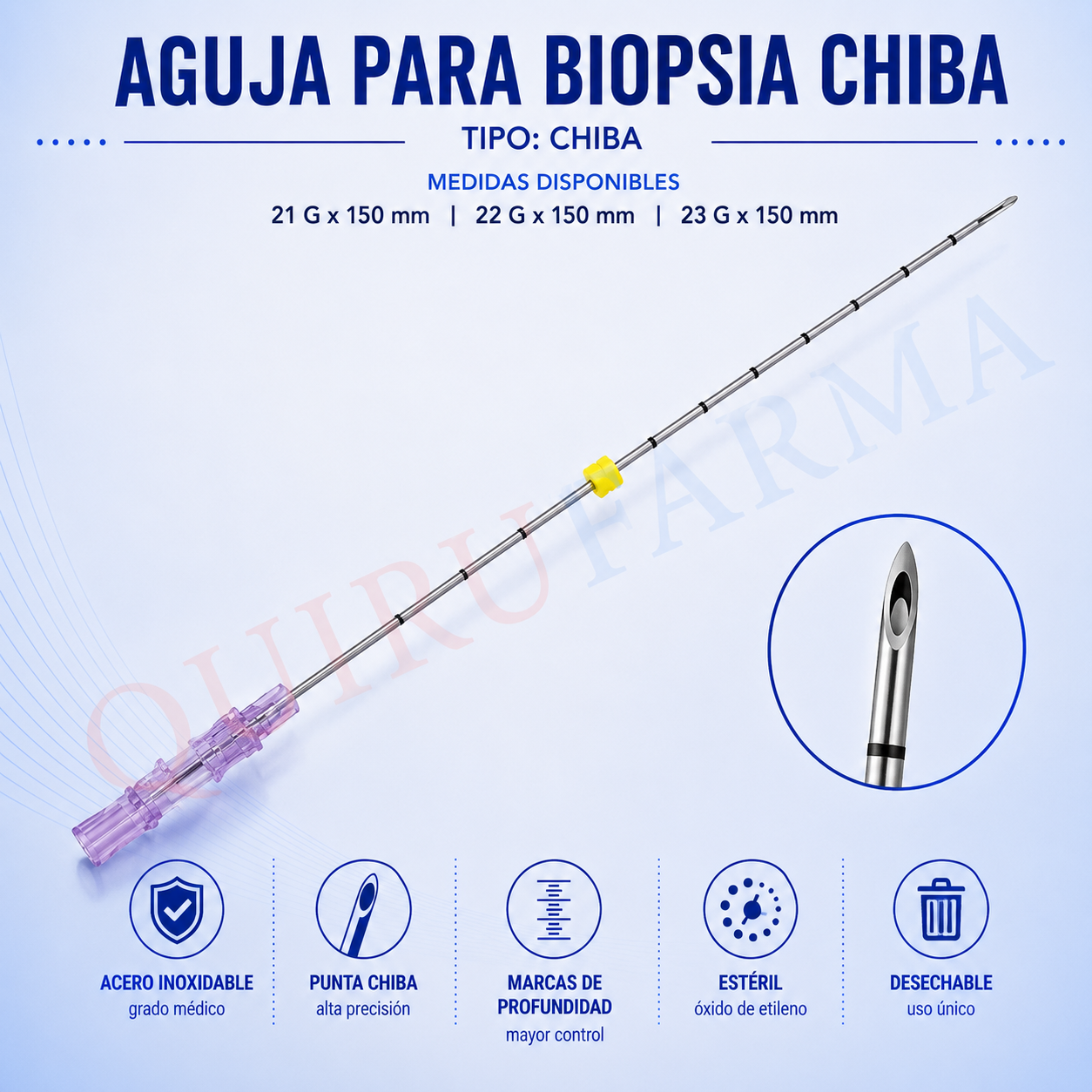 Aguja para Biopsia Tipo Chiba
