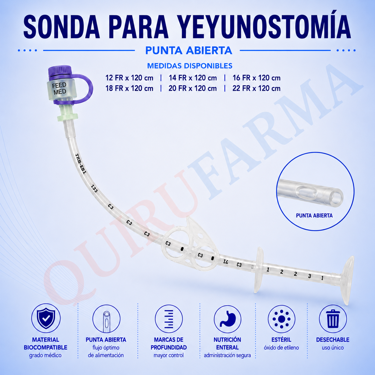 Sonda para Yeyunostomía Punta Abierta