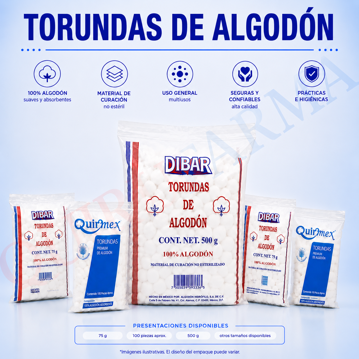 Torundas de Algodón Absorbente