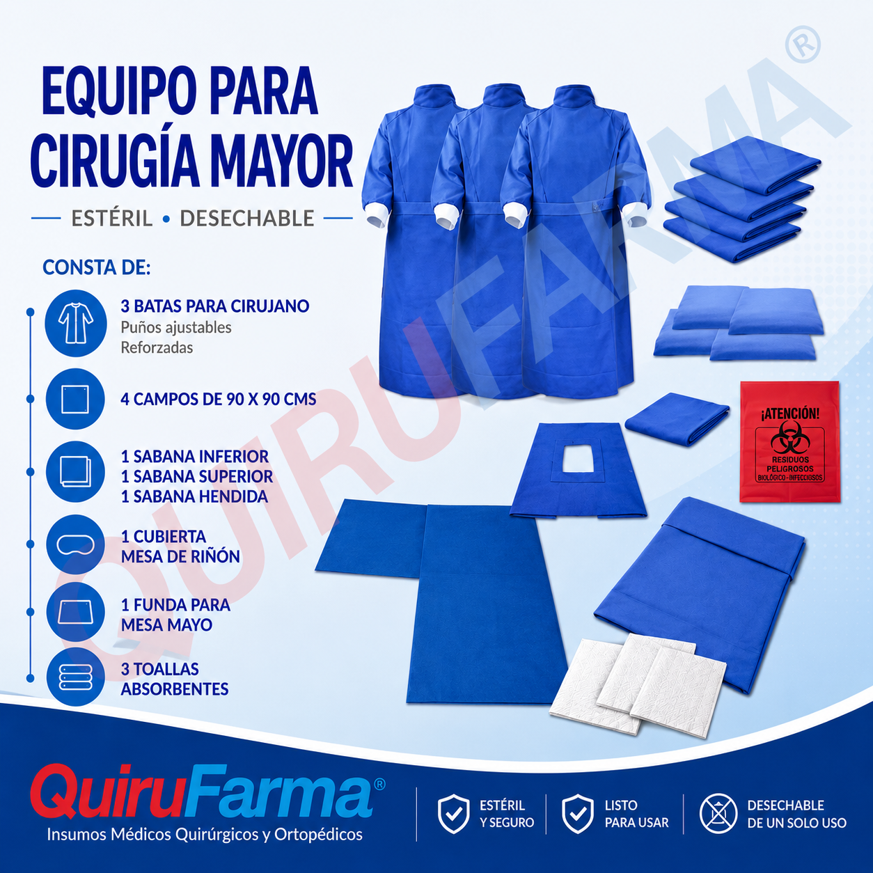 Equipo para Cirugía Mayor - Kit Estéril Desechable