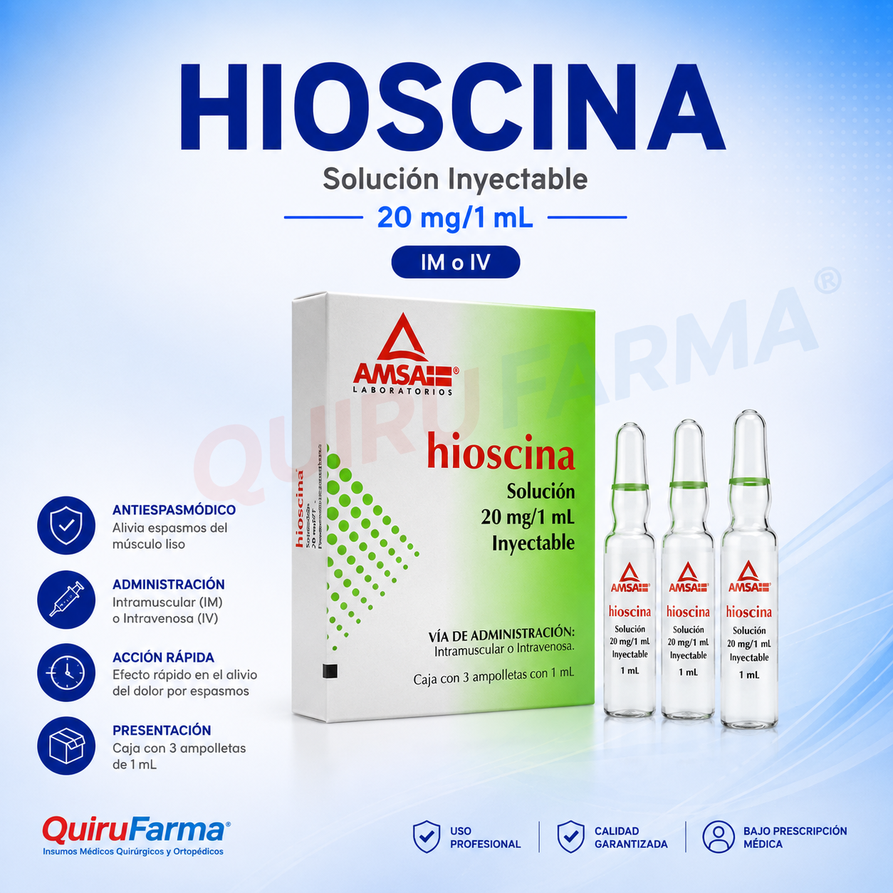 Hioscina Solución Inyectable 20 mg/1 mL