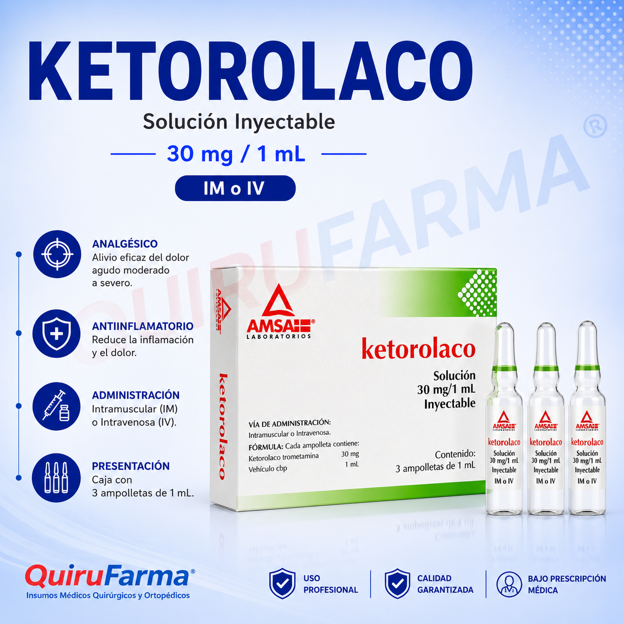 Ketorolaco Solución Inyectable 30 mg/1 mL