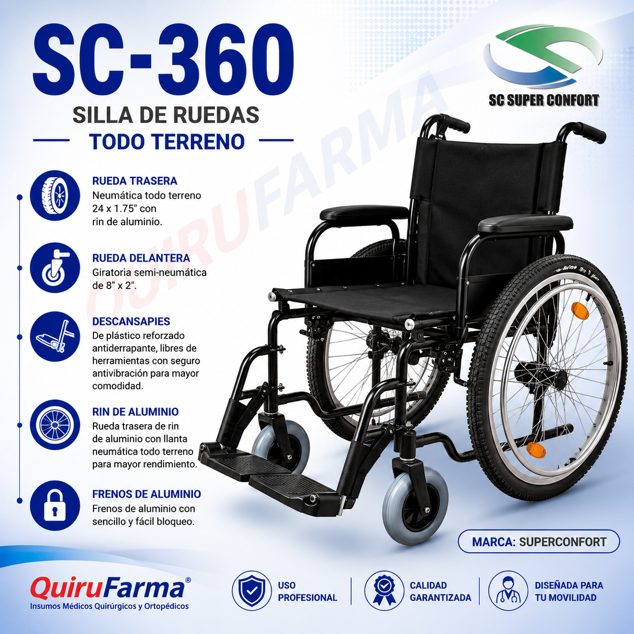 Silla de Ruedas Todo Terreno SC-360