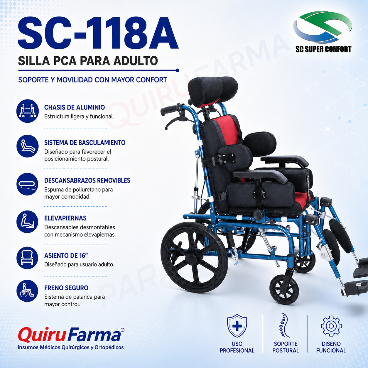 Silla PCA para Adulto SC-118A