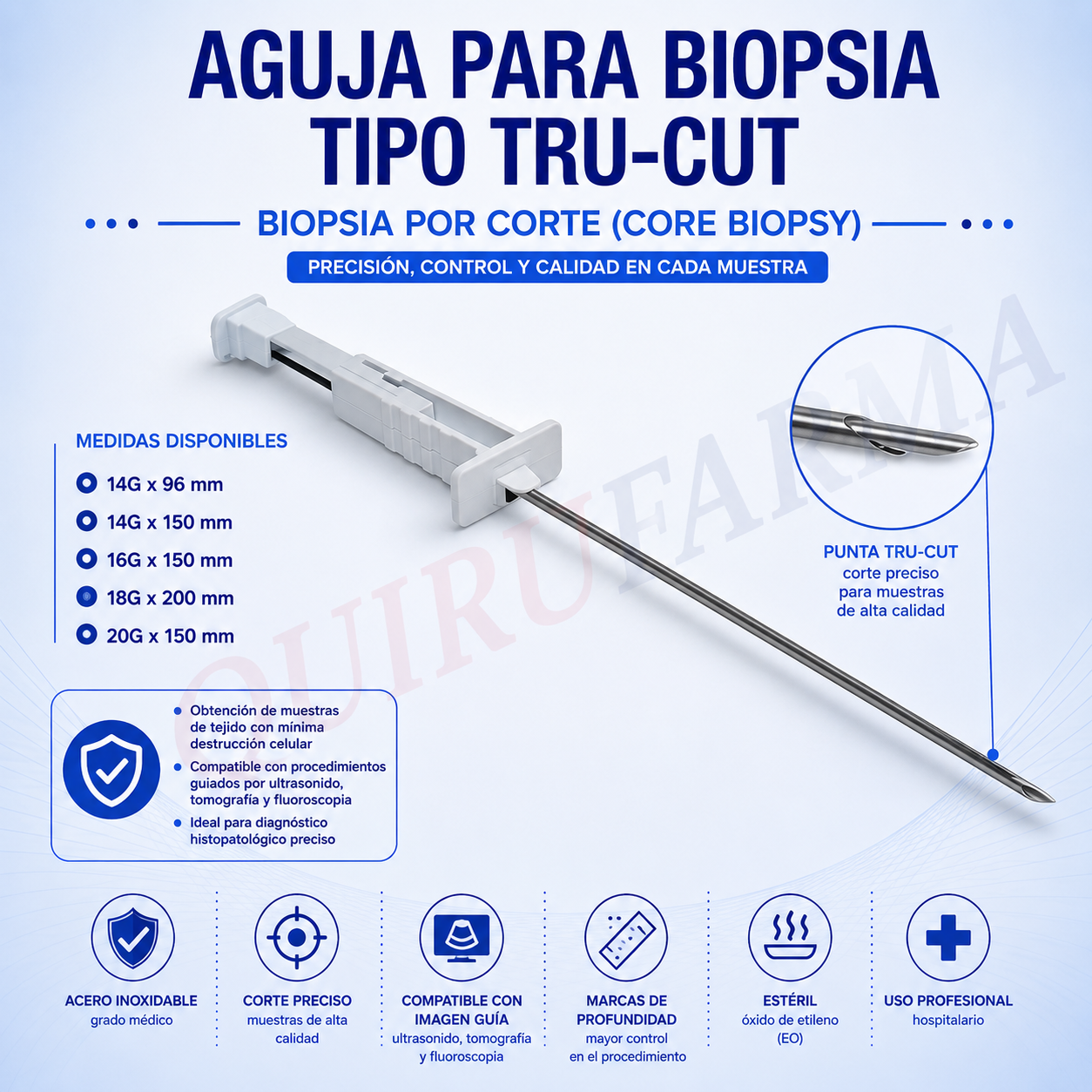 Aguja para Biopsia Tipo Tru-Cut
