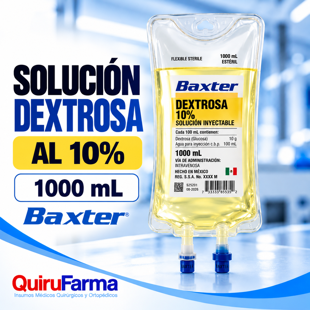 Solución Dextrosa al 10% Baxter 1000 ml